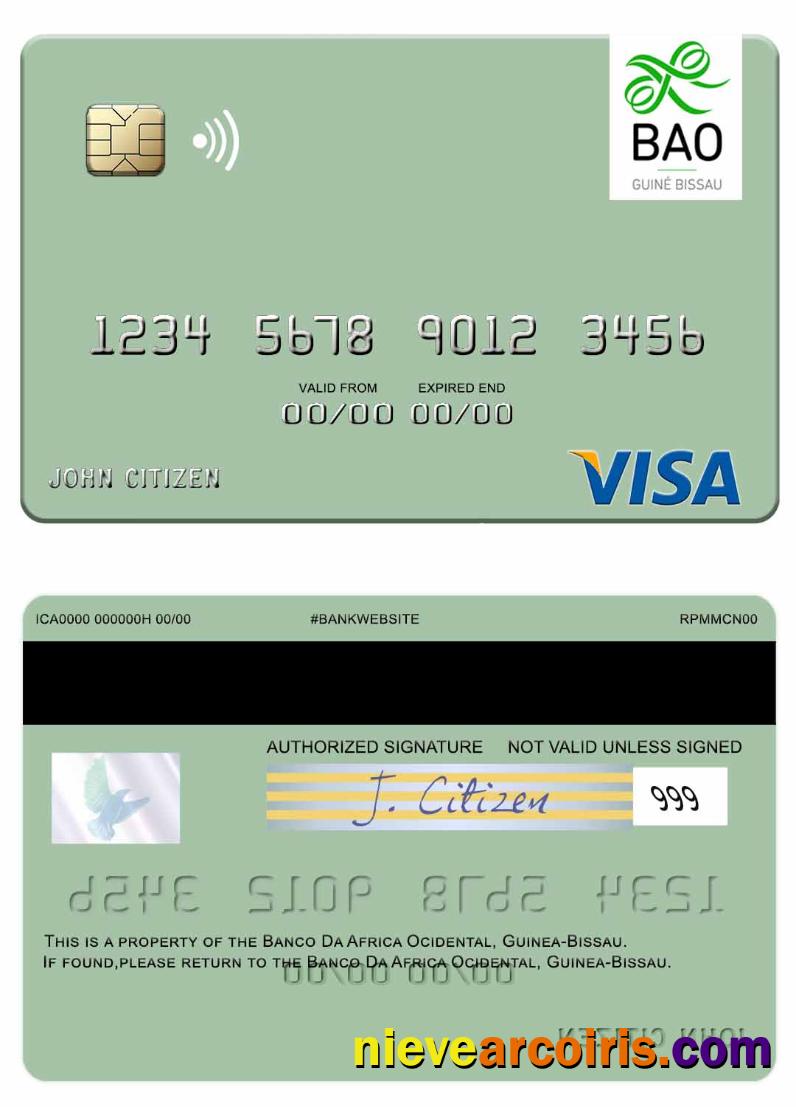 Guinea Bissau Banco Da Africa Ocidental visa debit card
